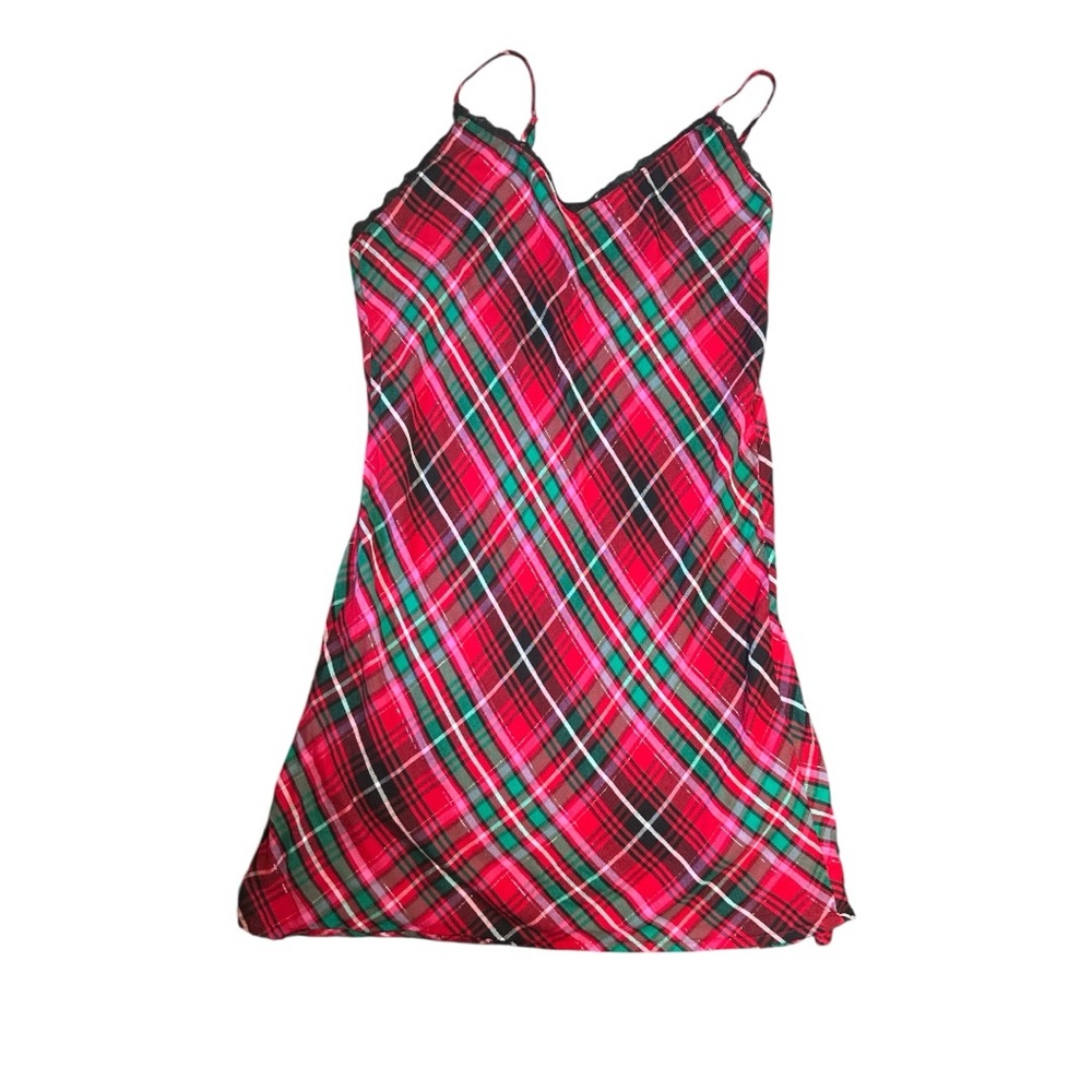 Victoria's Secret Festive Plaid Camisole Mini Night Gown